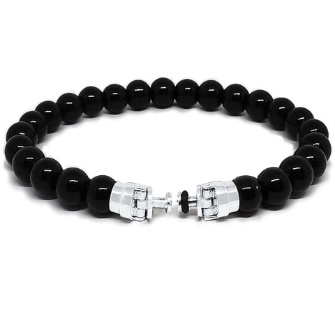 “Lynx” Black Onyx Beaded Bracelet Lite for Mascots - 8 mm