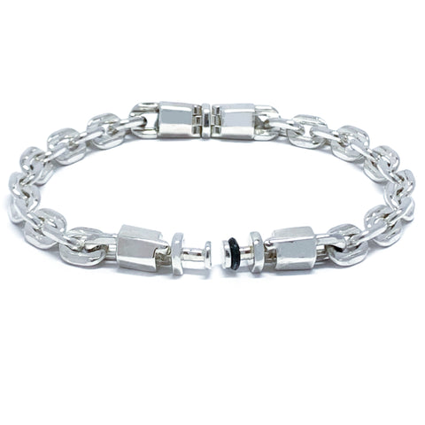 “Lynx Polygon” O-Link Silver Bracelet for Mascots - 6 mm