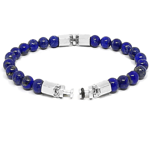 “Lynx Polygon” Lapis Lazuli Beaded Bracelet for Mascots - 6 mm