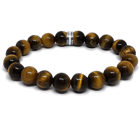 “Jaguar” Tiger Eye Beaded Bracelet for Mascots - 10 mm