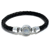 Moonstone Lucky Stone MASCOT with Black Leather Bracelet