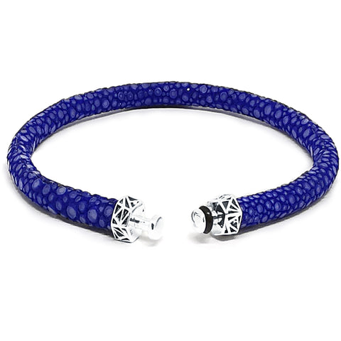 “Leopard” Blue Stingray Leather Bracelet for Mascots - 5 mm