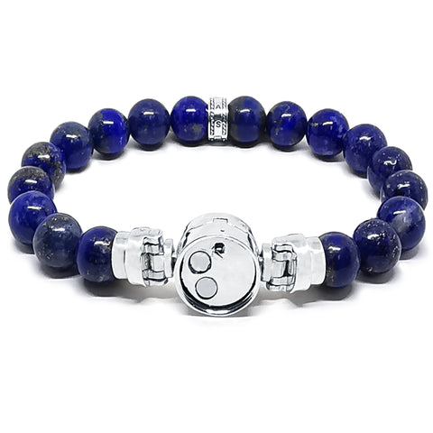 “Lynx” Lapis Lazuli Beaded Bracelet with Adapter - 10 mm