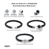 Biker Skull MASCOTS with Black Leather Bracelet