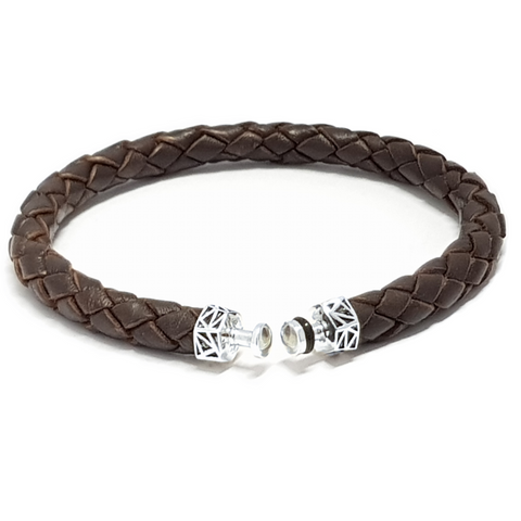 “Leopard” Dark Brown Leather Bracelet for Mascots - 6 mm