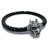 MEMORINE Chinese Dragon MASCOT with Stingray Leather Bracelet