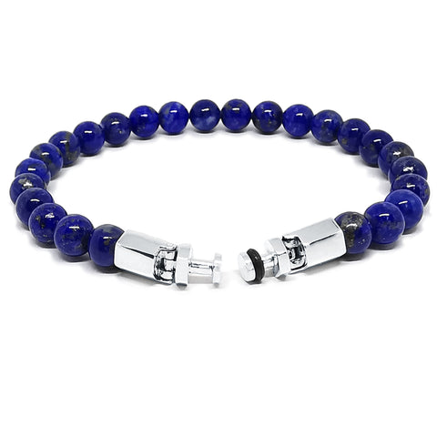 “Lynx Polygon” Lapis Lazuli Beaded Bracelet Lite for Mascots - 6 mm