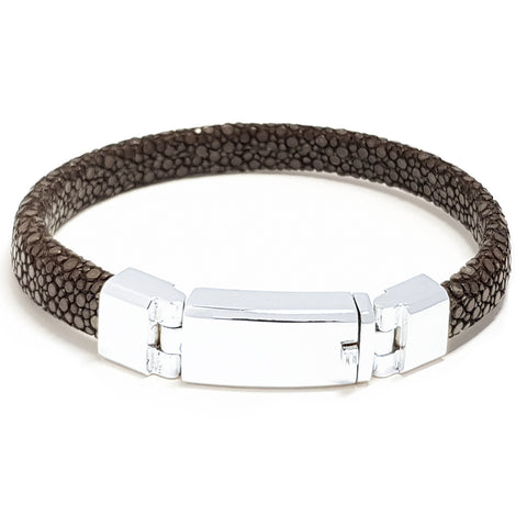 Brown Stingray Leather Octagon Bracelet