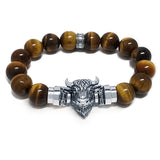 Bison Buffalo MASCOT with Tiger’s Eye Bracelet