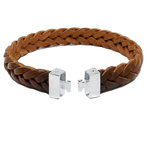 “Fishbone” Light Brown Leather Bracelet for MASCOTS Jerseys