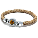 Tiger’s Eye Lucky Stone MASCOT with Natural Brown Leather Bracelet