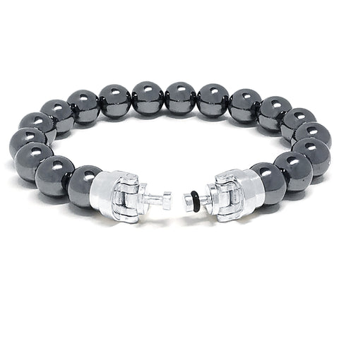 “Lynx” Hematite Beaded Bracelet lite for Mascots - 10 mm
