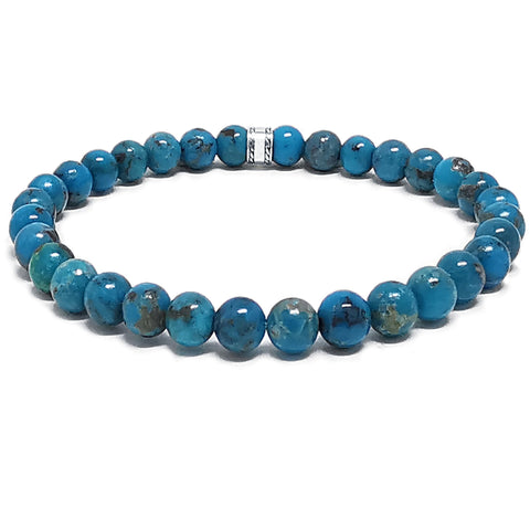 “Jaguar” Genuine Turquoise Beaded Bracelet for Mascots - 6 mm